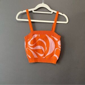 Forever 21 Burnt Orange and Light Pink Sweater Tank Top Size S